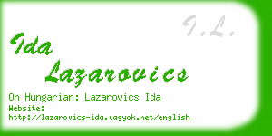 ida lazarovics business card